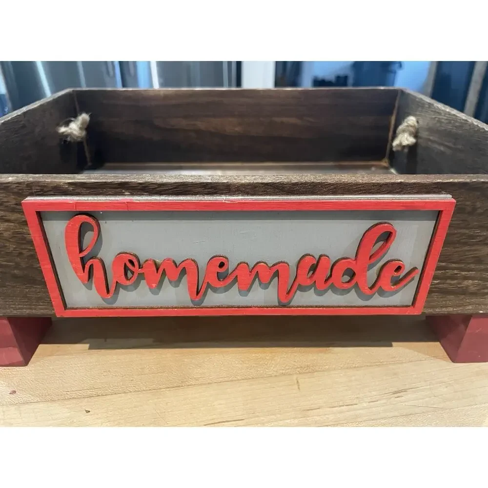 2 Rustic Wooden Crates Container Boxes Homemade Decor Storage Risers Display